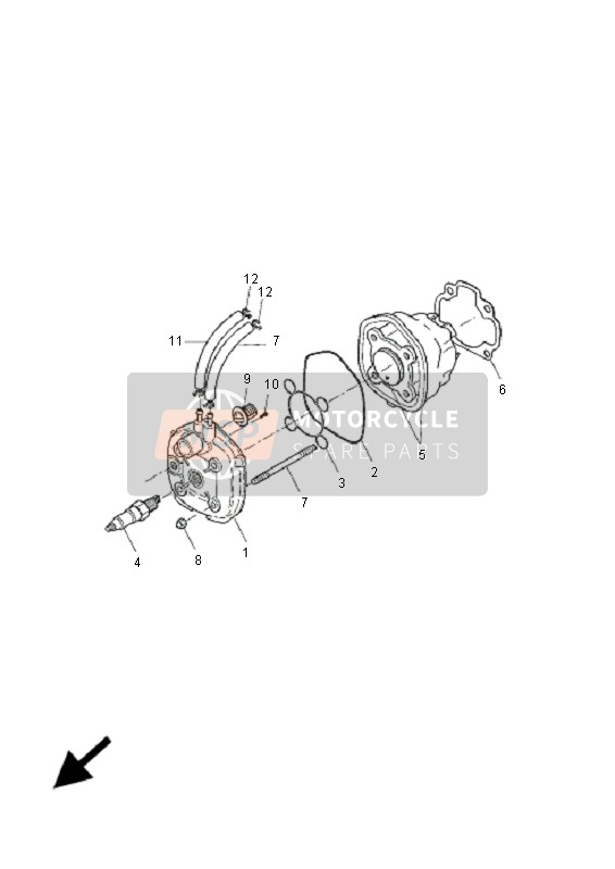 Yamaha YQ50 AEROX 2009 Cylinder Head for a 2009 Yamaha YQ50 AEROX